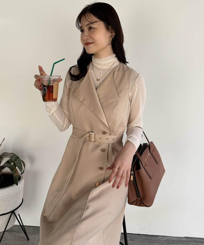 one after another 無袖長款馬甲款連衣裙