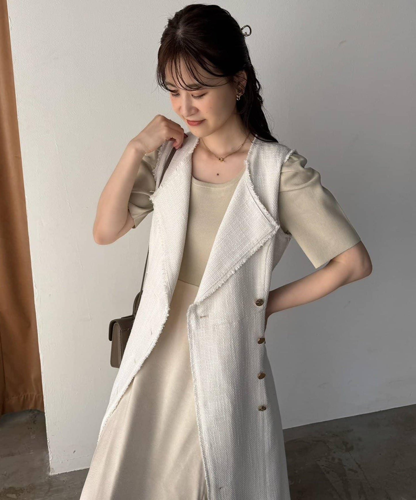 one after another 無袖長款馬甲款連衣裙