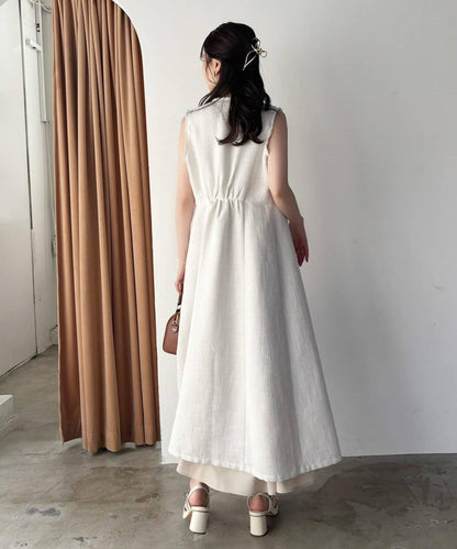 one after another 無袖長款馬甲款連衣裙