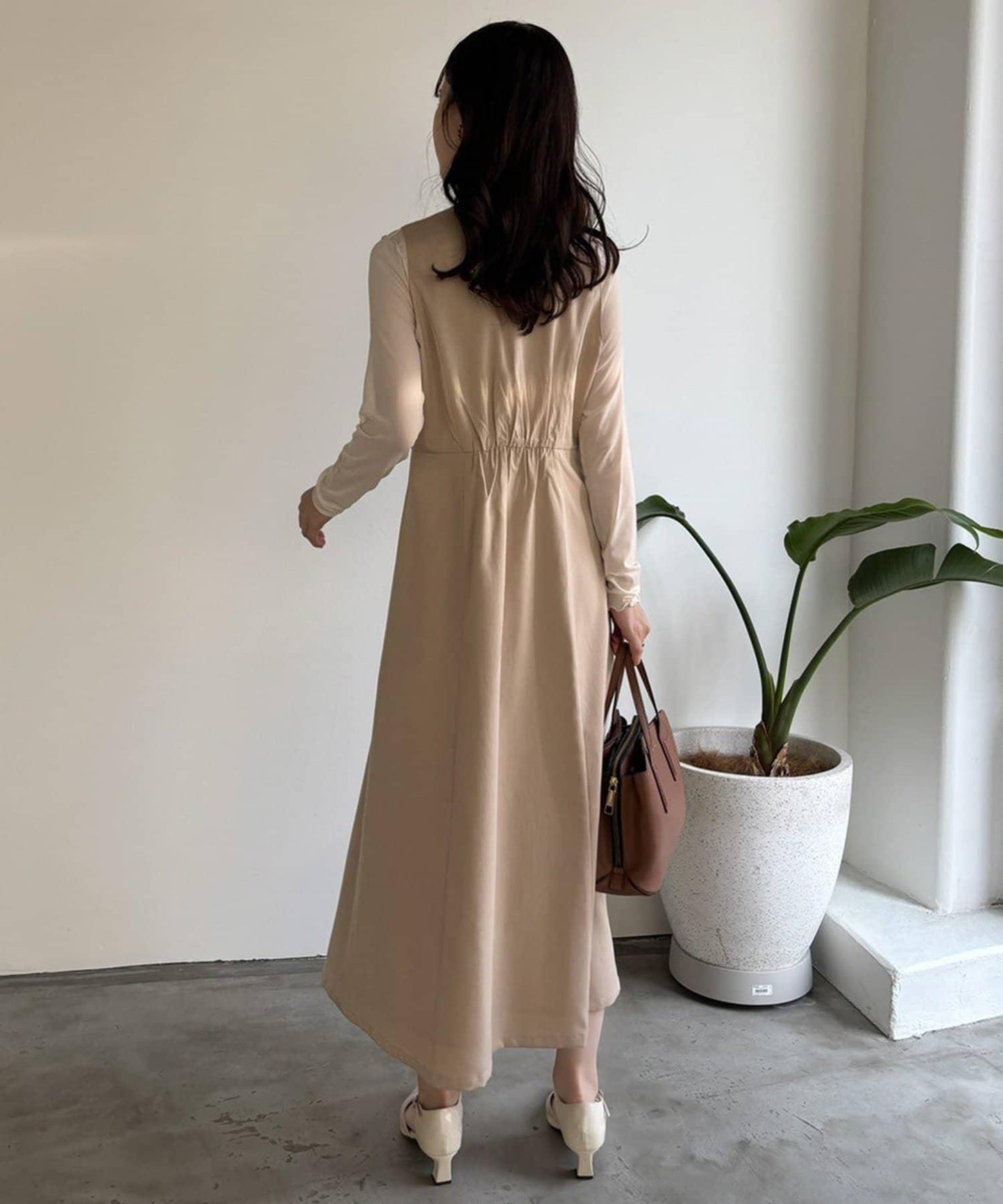 one after another 無袖長款馬甲款連衣裙