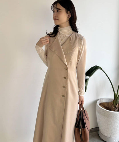 one after another 無袖長款馬甲款連衣裙