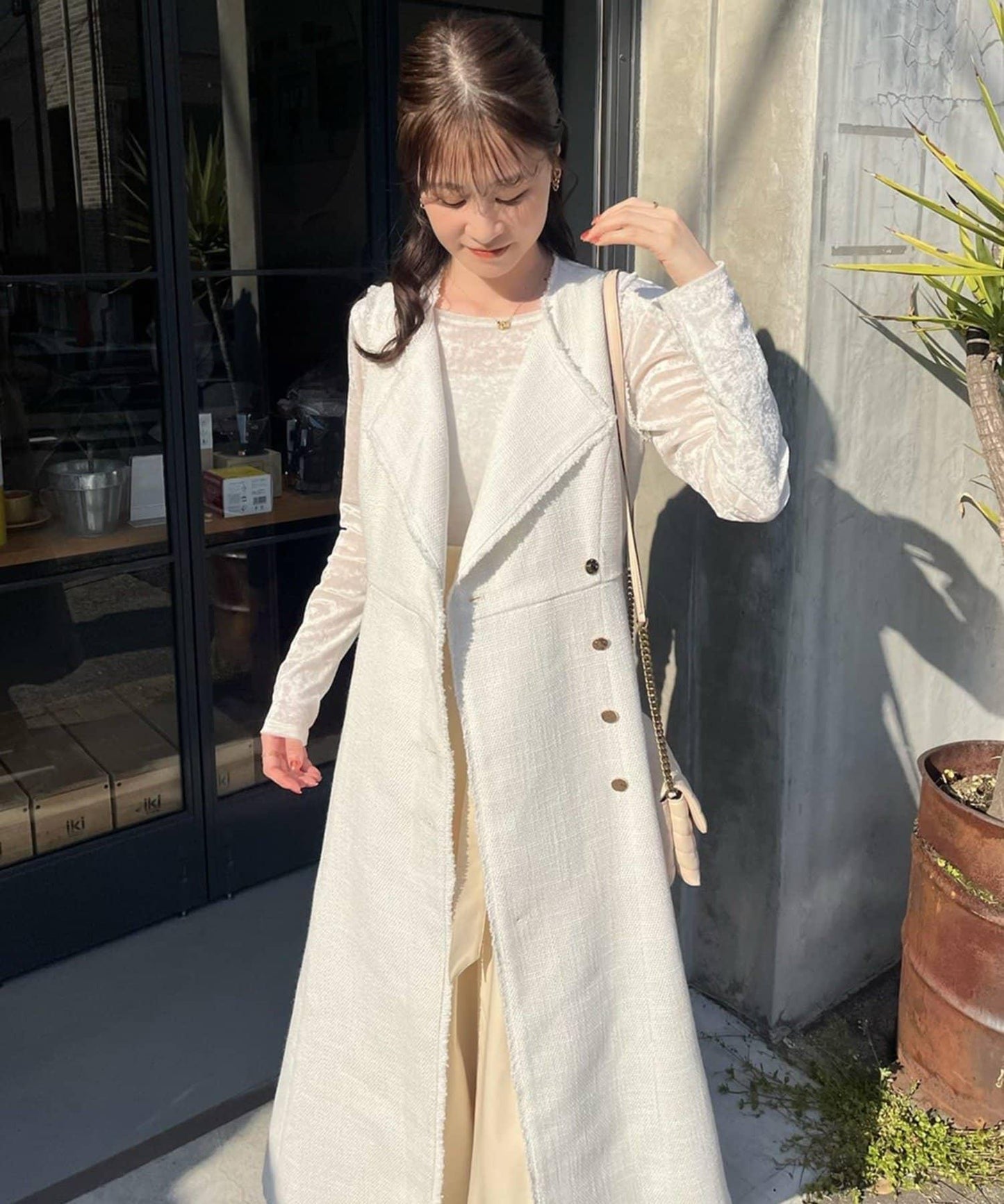 one after another 無袖長款馬甲款連衣裙