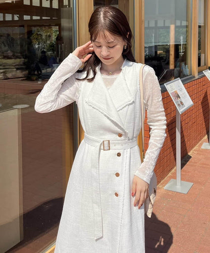 one after another 無袖長款馬甲款連衣裙