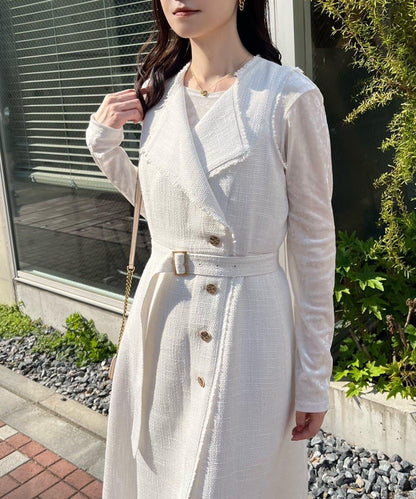 one after another 無袖長款馬甲款連衣裙