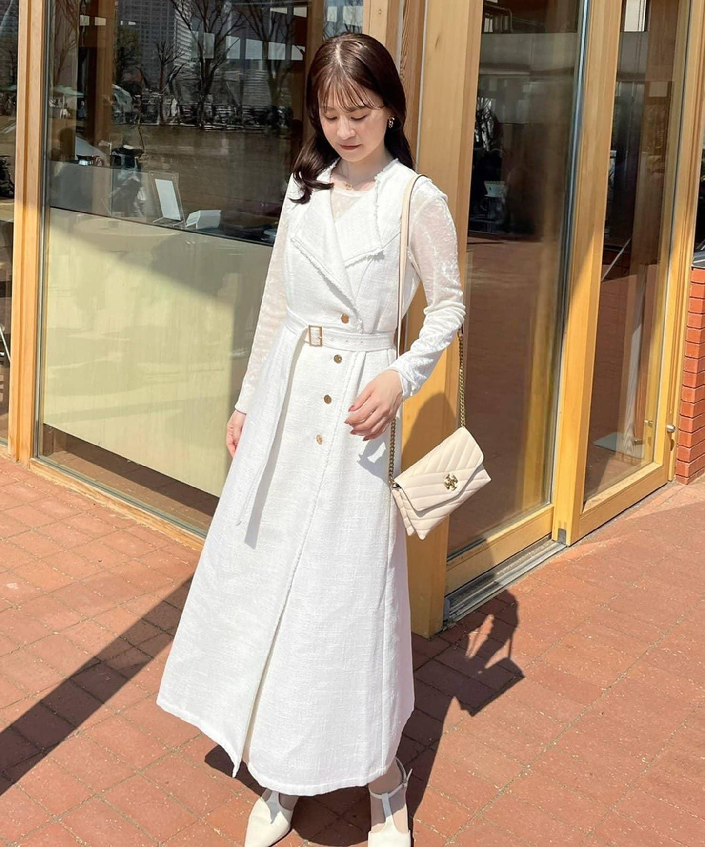 one after another 無袖長款馬甲款連衣裙