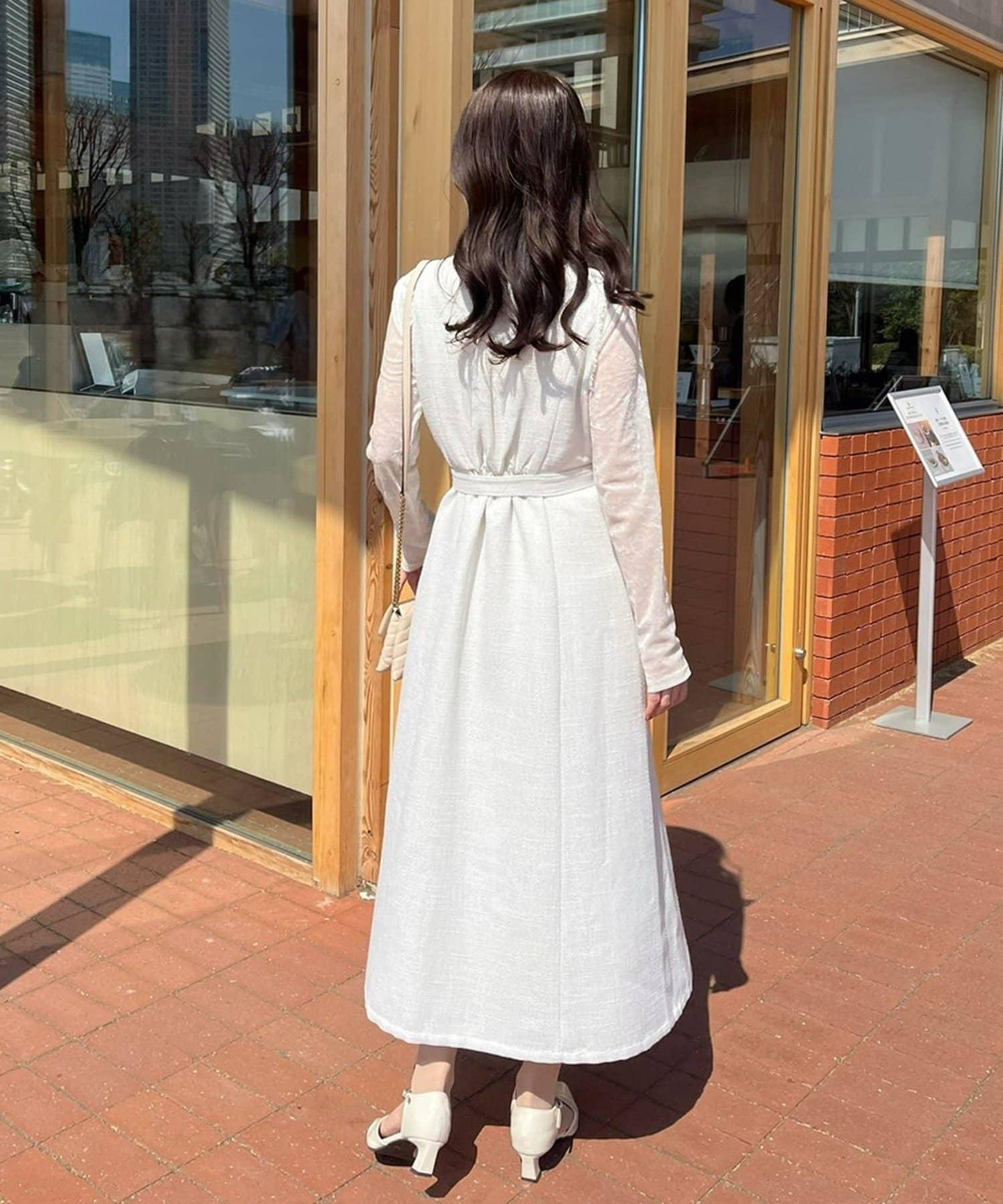 one after another 無袖長款馬甲款連衣裙