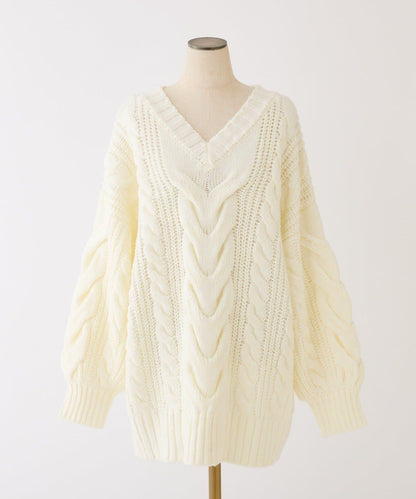 one after another 麻花針織長款上衣