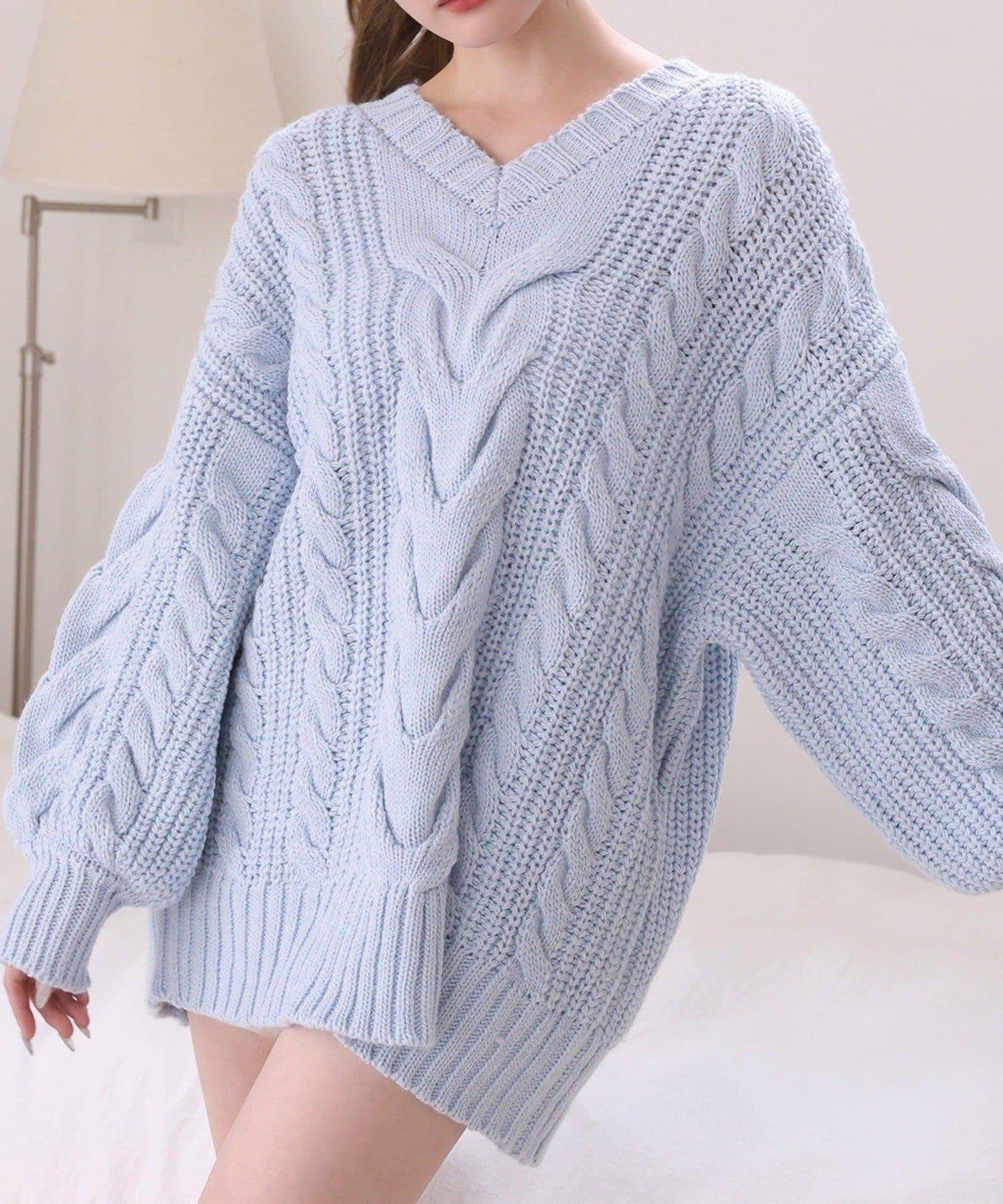 one after another 麻花針織長款上衣