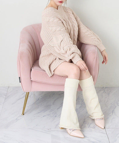 one after another 麻花針織長款上衣