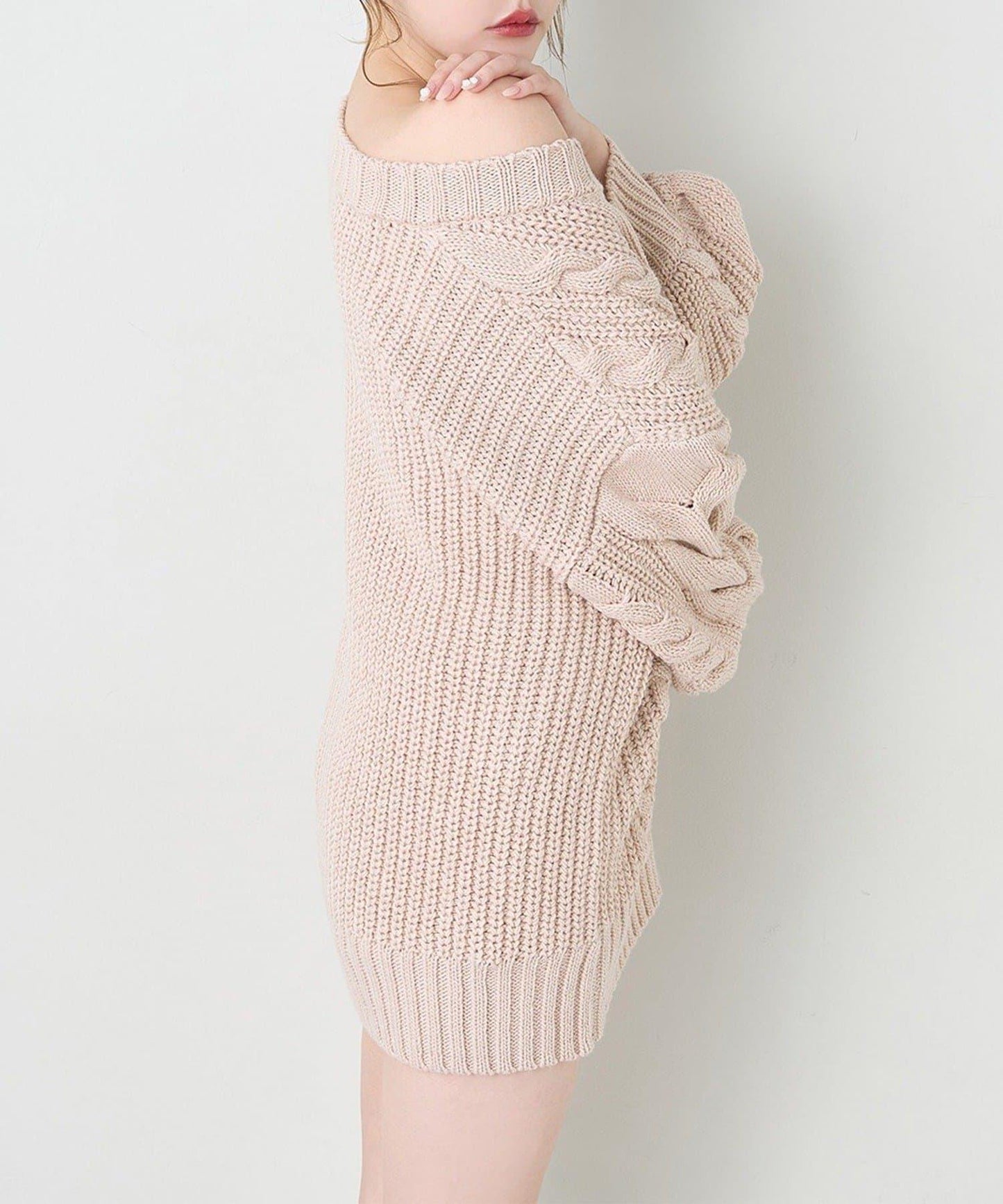 one after another 麻花針織長款上衣