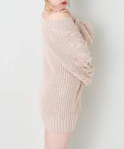 one after another 麻花針織長款上衣