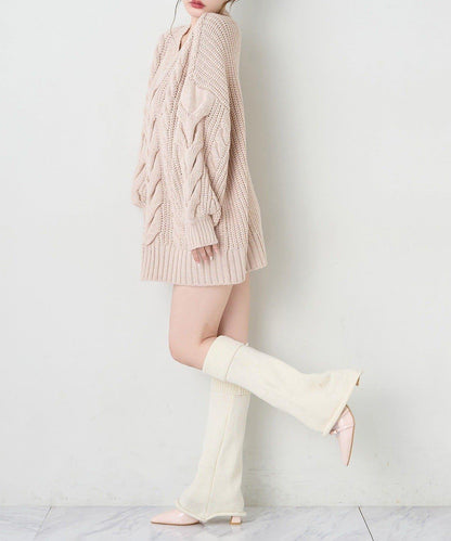 one after another 麻花針織長款上衣