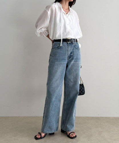 閃亮薄紗褶皺襯衫