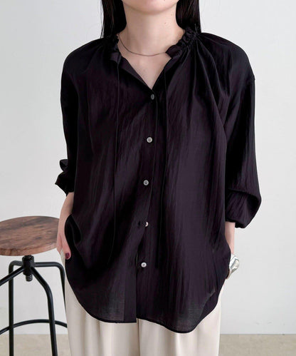 閃亮薄紗褶皺襯衫