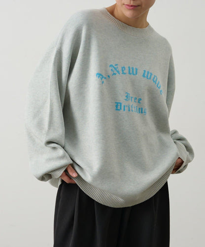 拱形Logo提花針織上衣