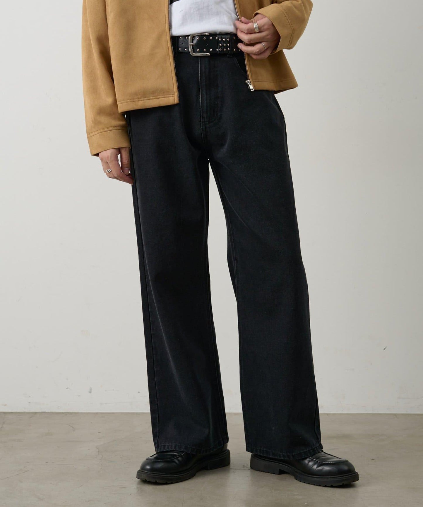 復古風寬鬆直筒牛仔褲