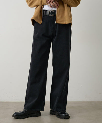 復古風寬鬆直筒牛仔褲