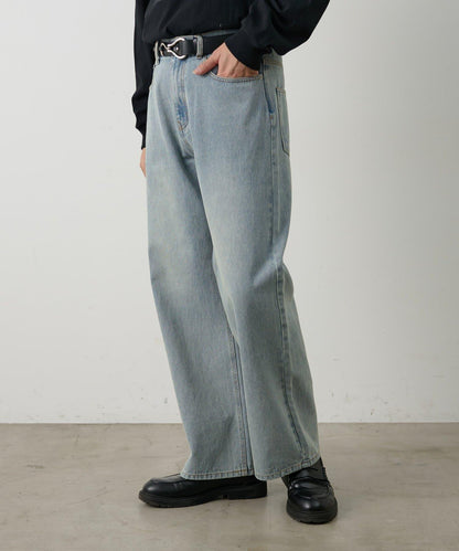 復古風寬鬆直筒牛仔褲