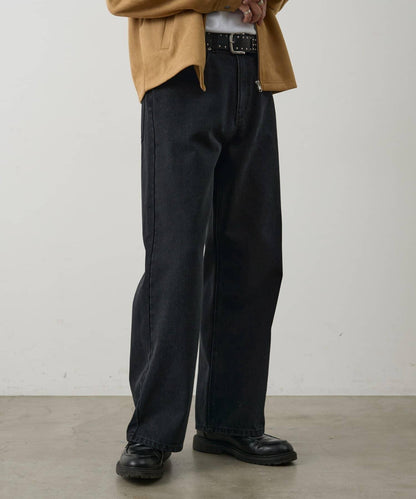 復古風寬鬆直筒牛仔褲