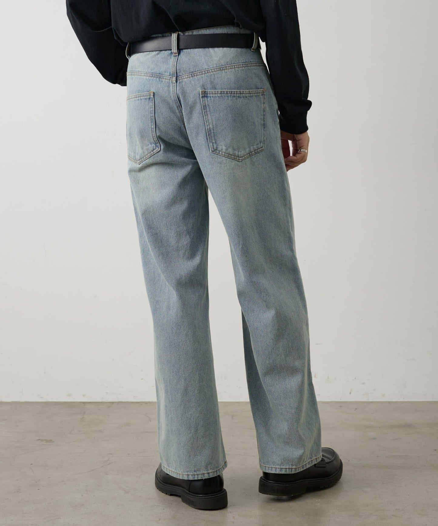 復古風寬鬆直筒牛仔褲