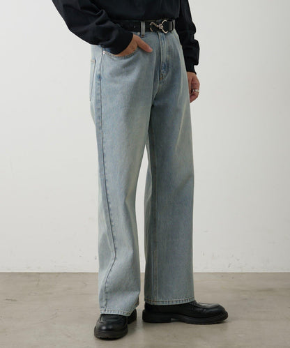 復古風寬鬆直筒牛仔褲