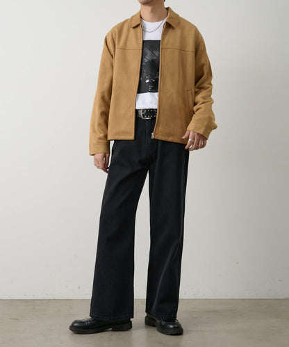 復古風寬鬆直筒牛仔褲