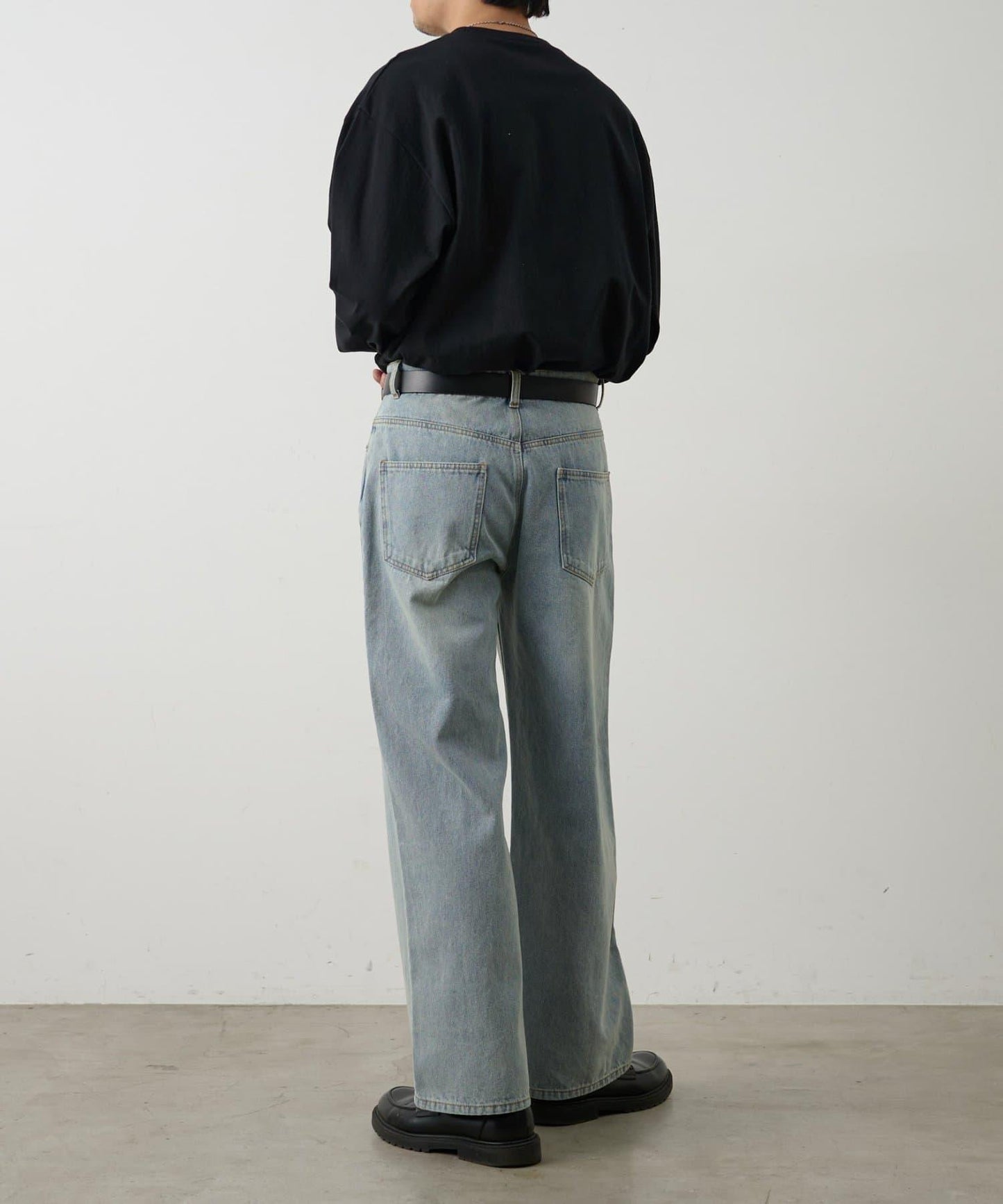 復古風寬鬆直筒牛仔褲