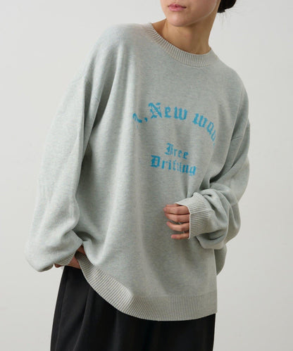 拱形Logo提花針織上衣