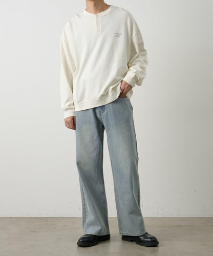 復古風寬鬆直筒牛仔褲