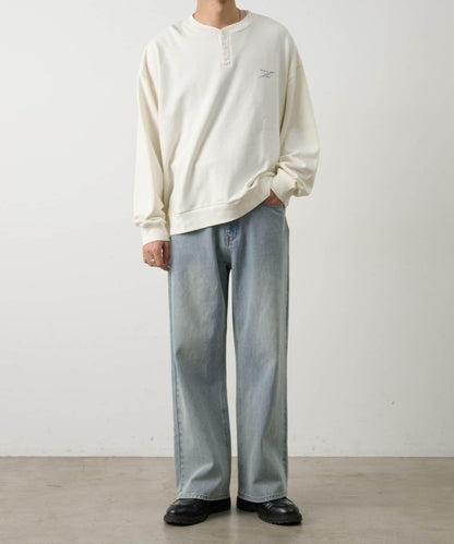 復古風寬鬆直筒牛仔褲