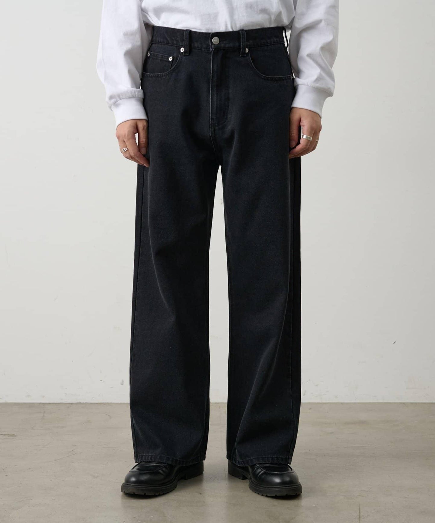 復古風寬鬆直筒牛仔褲