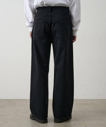 復古風寬鬆直筒牛仔褲
