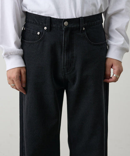 復古風寬鬆直筒牛仔褲