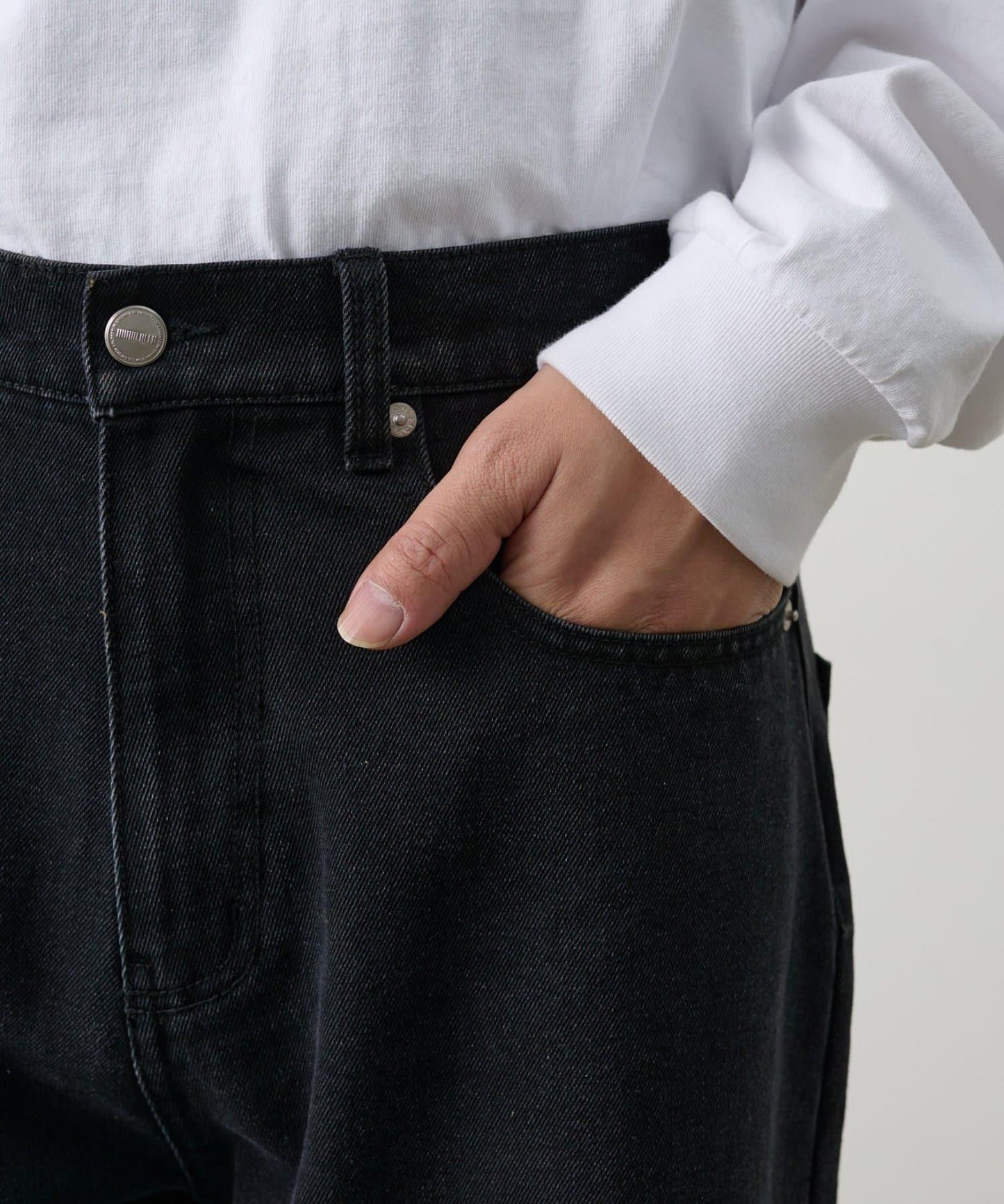 復古風寬鬆直筒牛仔褲