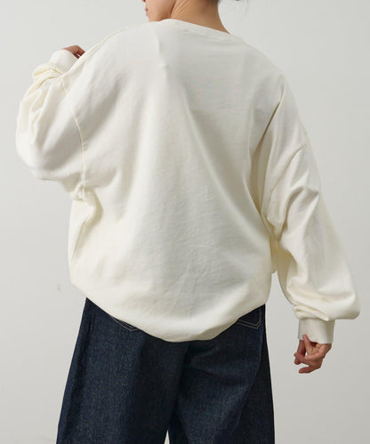 單點刺繡 圓領 衛衣
