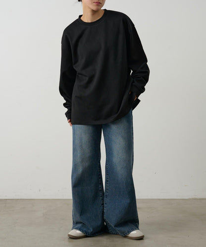 十字紋提花 長袖T恤