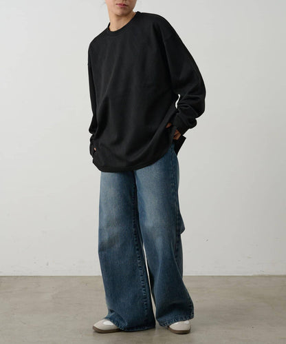 十字紋提花 長袖T恤