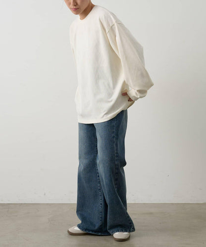 十字紋提花 長袖T恤