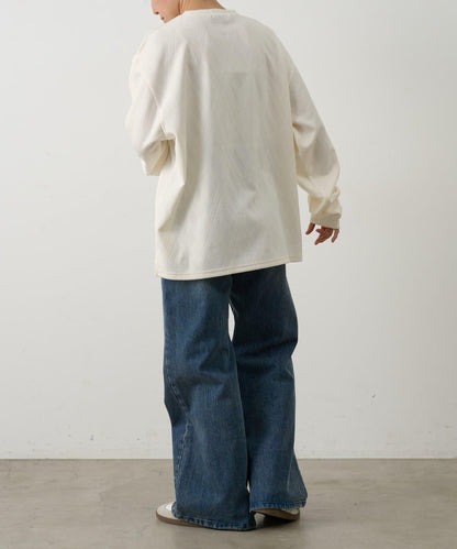 十字紋提花 長袖T恤