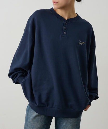 單點印花 亨利領 休閒衛衣