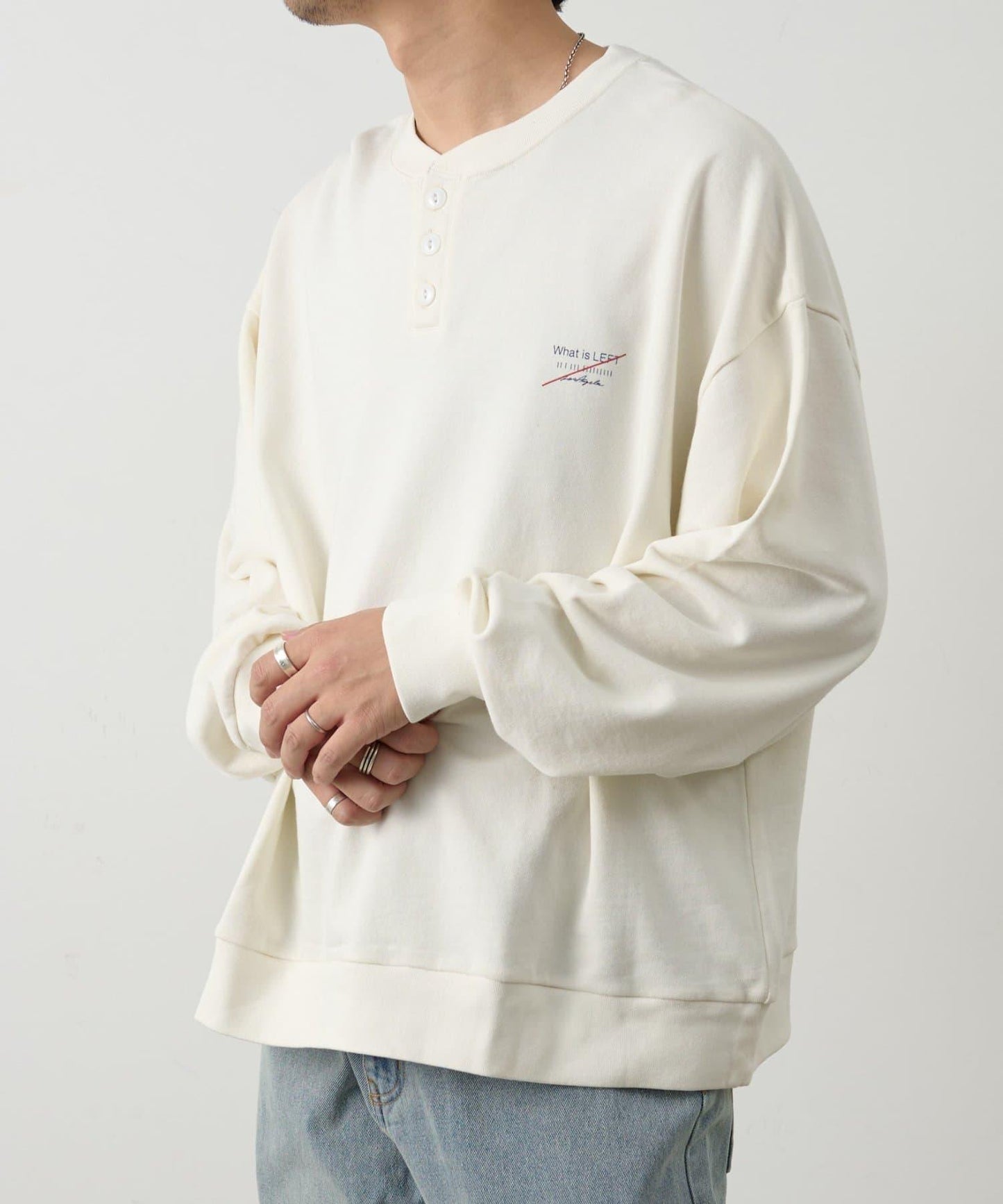 單點印花 亨利領 休閒衛衣