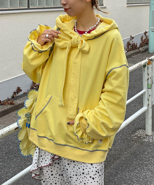 HELLO.SANFRANCISCO ハローサンフランシスコ 大蝴蝶結毛圈連帽衛衣