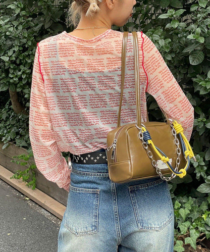 透感文字印花T恤