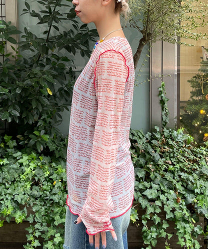 透感文字印花T恤