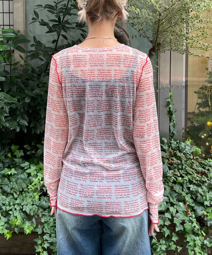 透感文字印花T恤