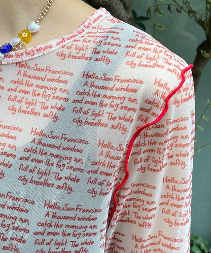 透感文字印花T恤