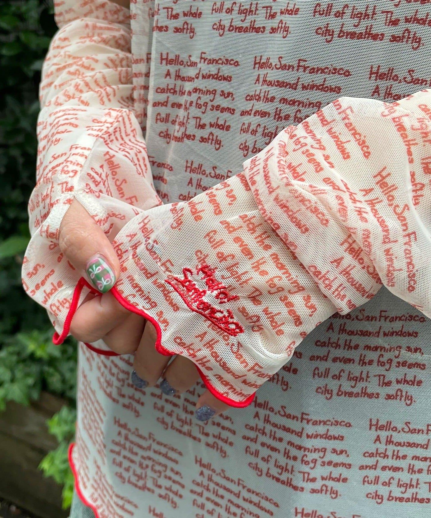 透感文字印花T恤