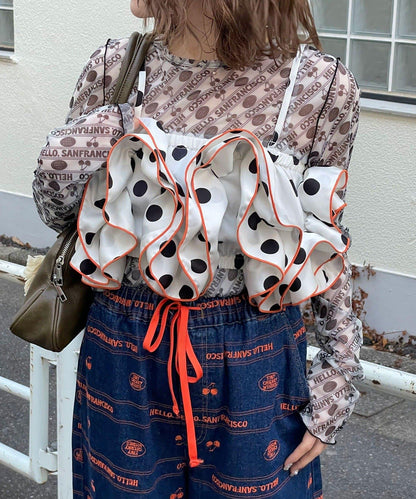 HELLO.SANFRANCISCO ハローサンフランシスコ 波點荷葉邊背心