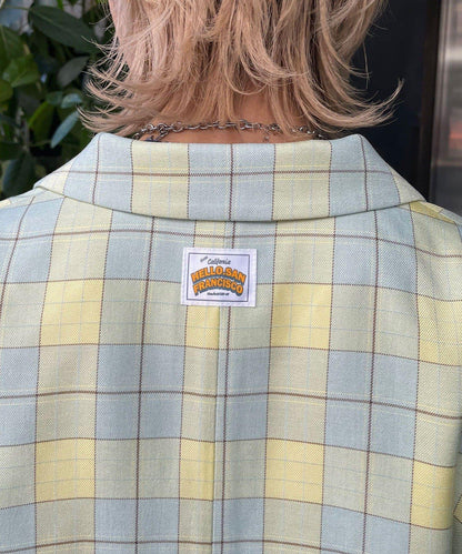 HELLO.SANFRANCISCO 花形紐扣格紋寬鬆夾克