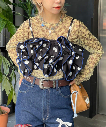 HELLO.SANFRANCISCO ハローサンフランシスコ 波點荷葉邊背心